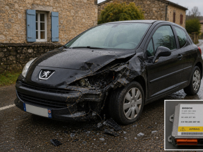 Réinitialisation calculateur airbag suite à un choc Peugeot 207 – 9663593480 
